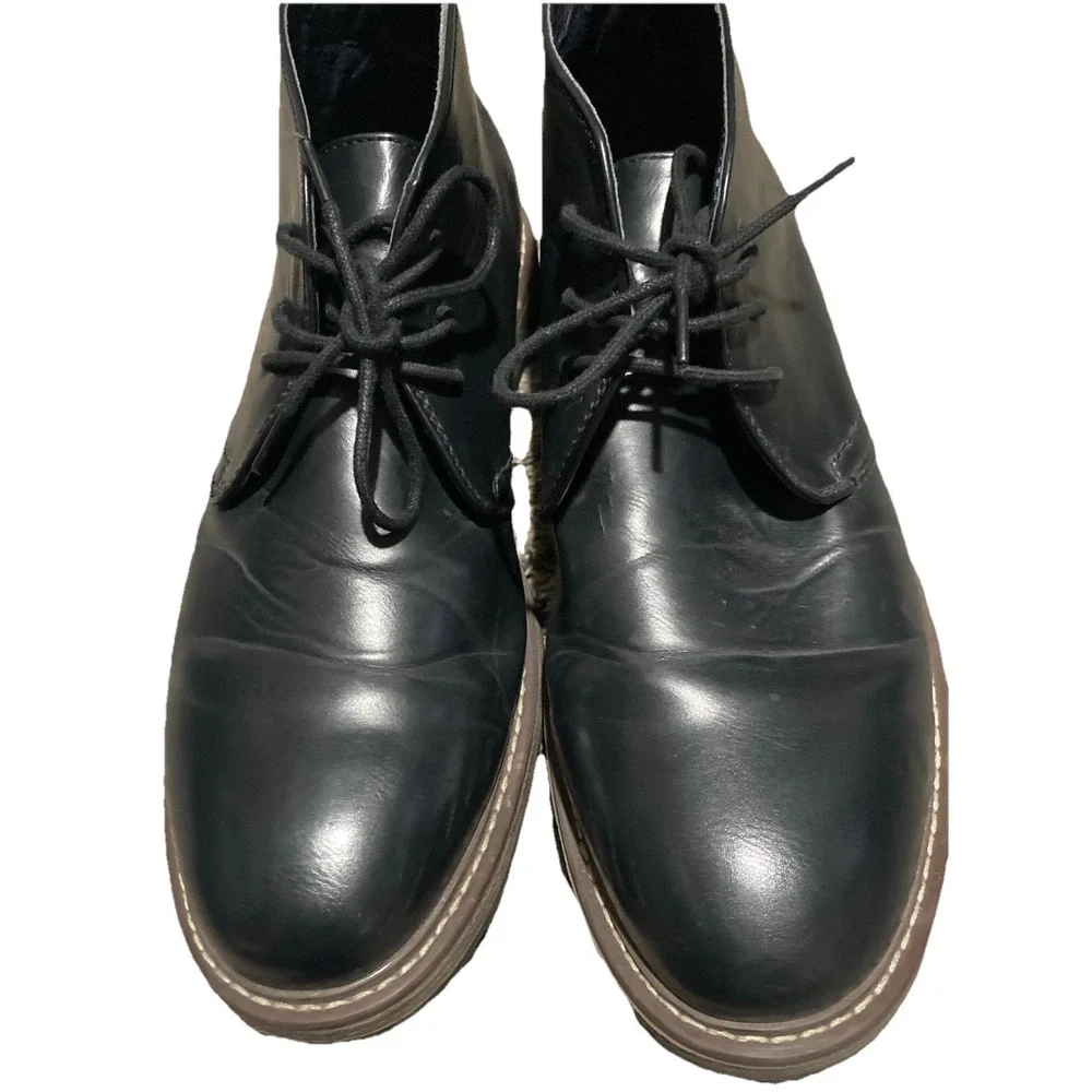 Hawke & Co Men's Chukka Boots Size 10.5 Black Faux‎ Leather Lace Up Casual